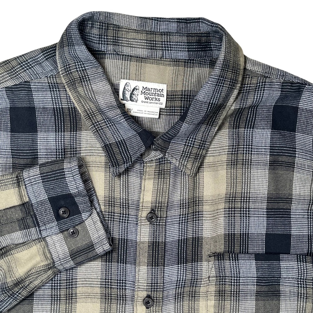 Marmot Fairfax Novelty Lightweight Flannel Shirt Men XXL Plaid Button Down